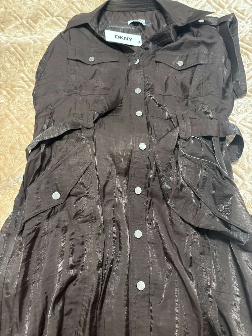 Dkny Button-Front Midi Shirt Dress - Picture 6 of 6